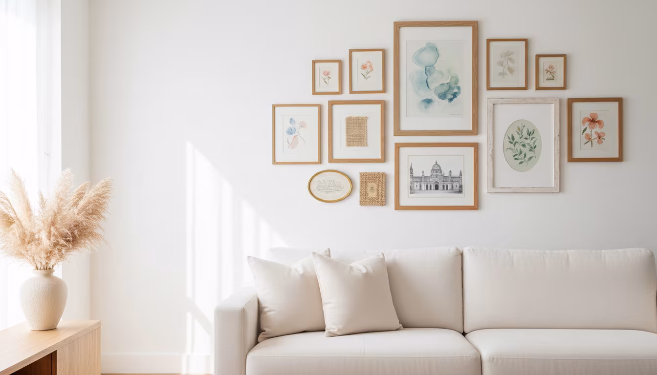 How to Arrange Art Above a Sofa Using the Right Proportions