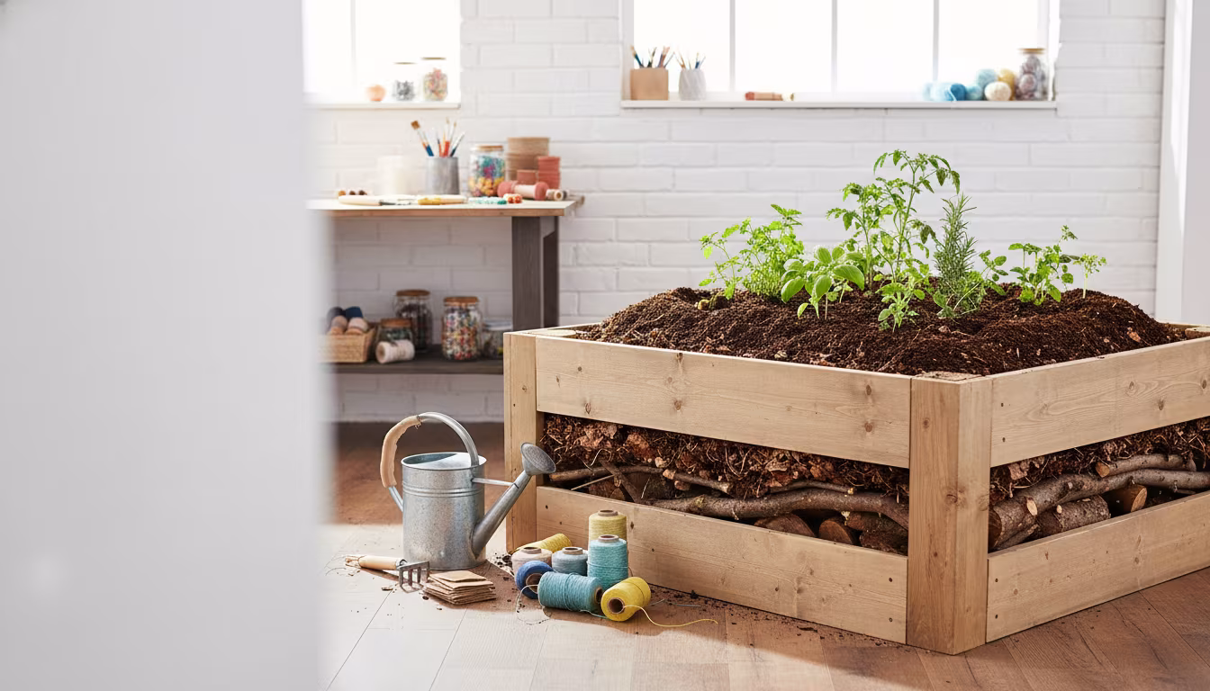 Why Raised Bed Gardens with Hugelkultur Bottoms Need Less Watering