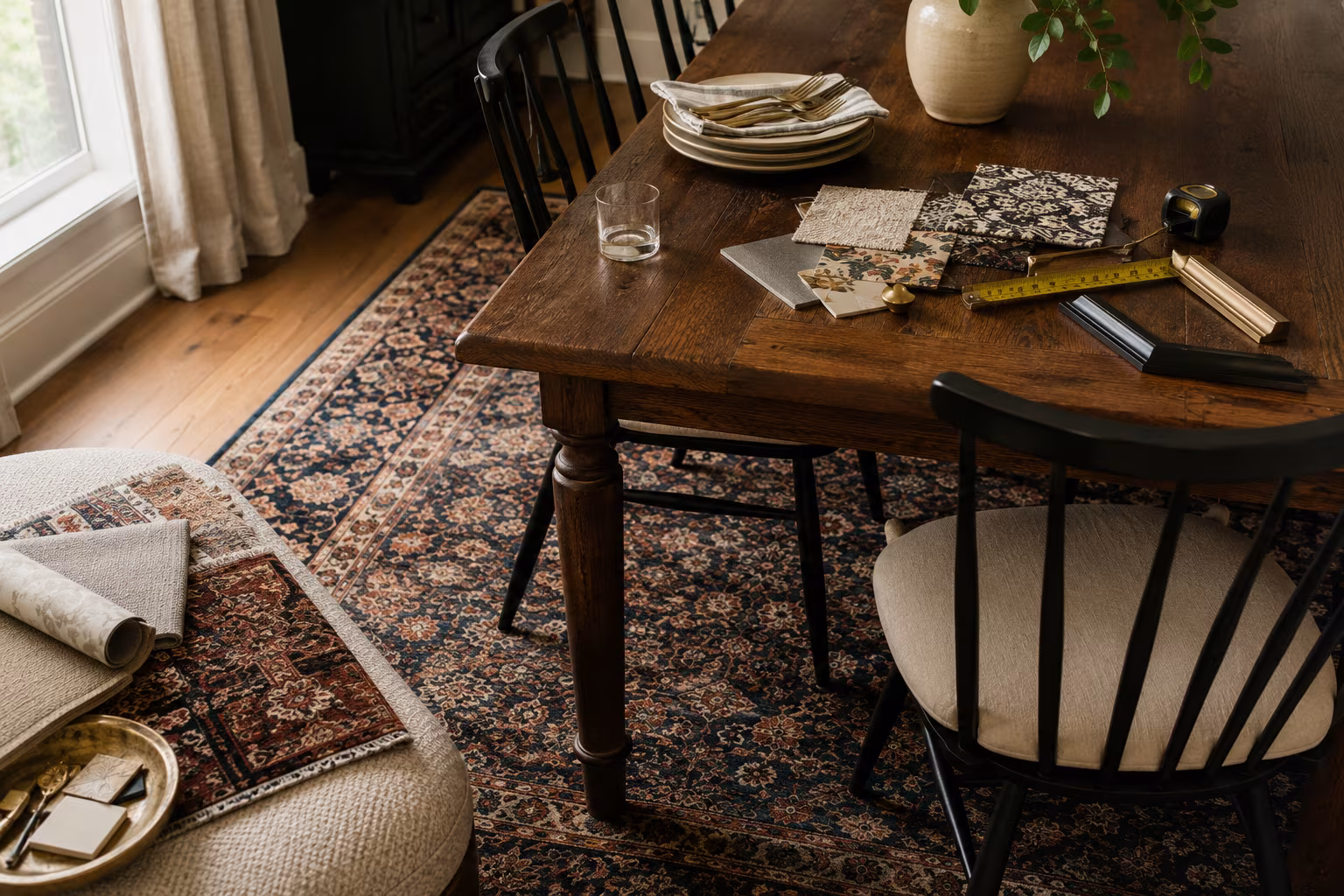 Area Rug Size Under Dining Table - Pattern and Color for Dining Rooms section detail