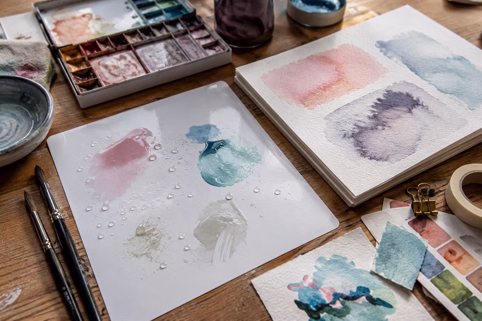 Beginner Watercolor Paper Choice for Textured Washes - A note on Yupo and synthetic surfaces section detail