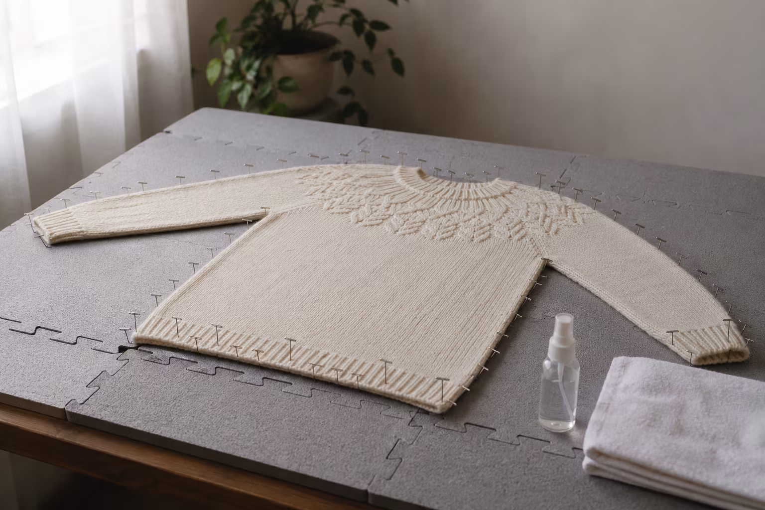 How to Block a Knitted Wool Sweater Without Felting
