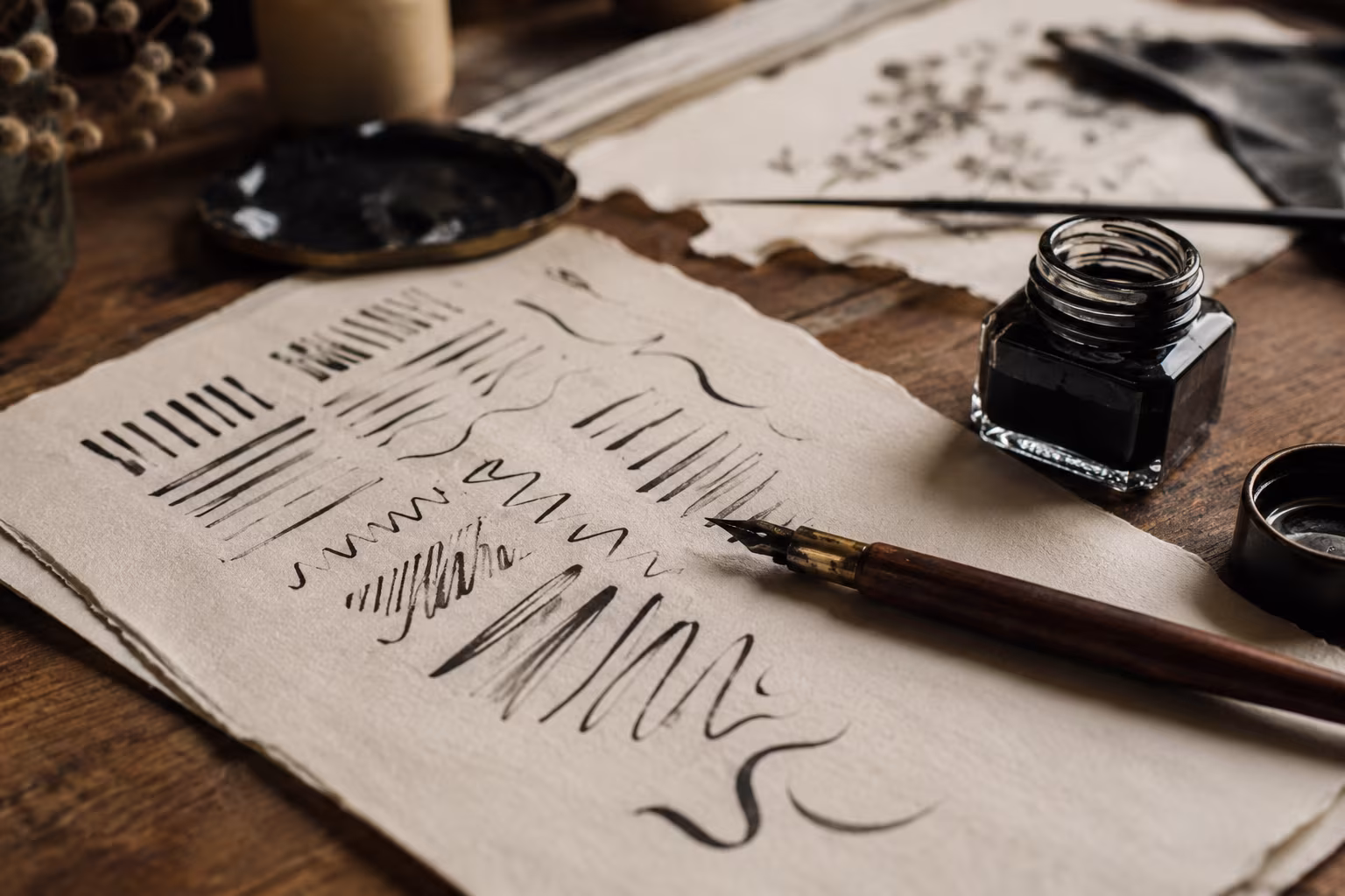 Calligraphy Ink Comparison for Cotton Paper