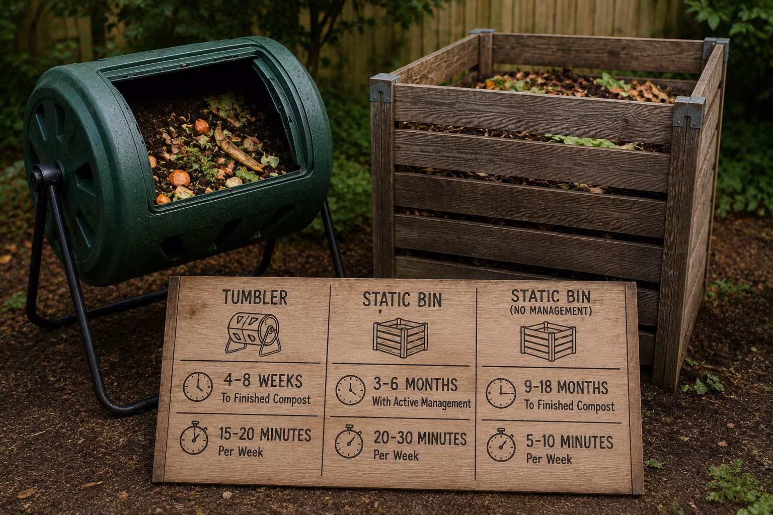 Compost Tumbler vs Static Bin: Which to Choose - Time and Effort Comparisons section detail