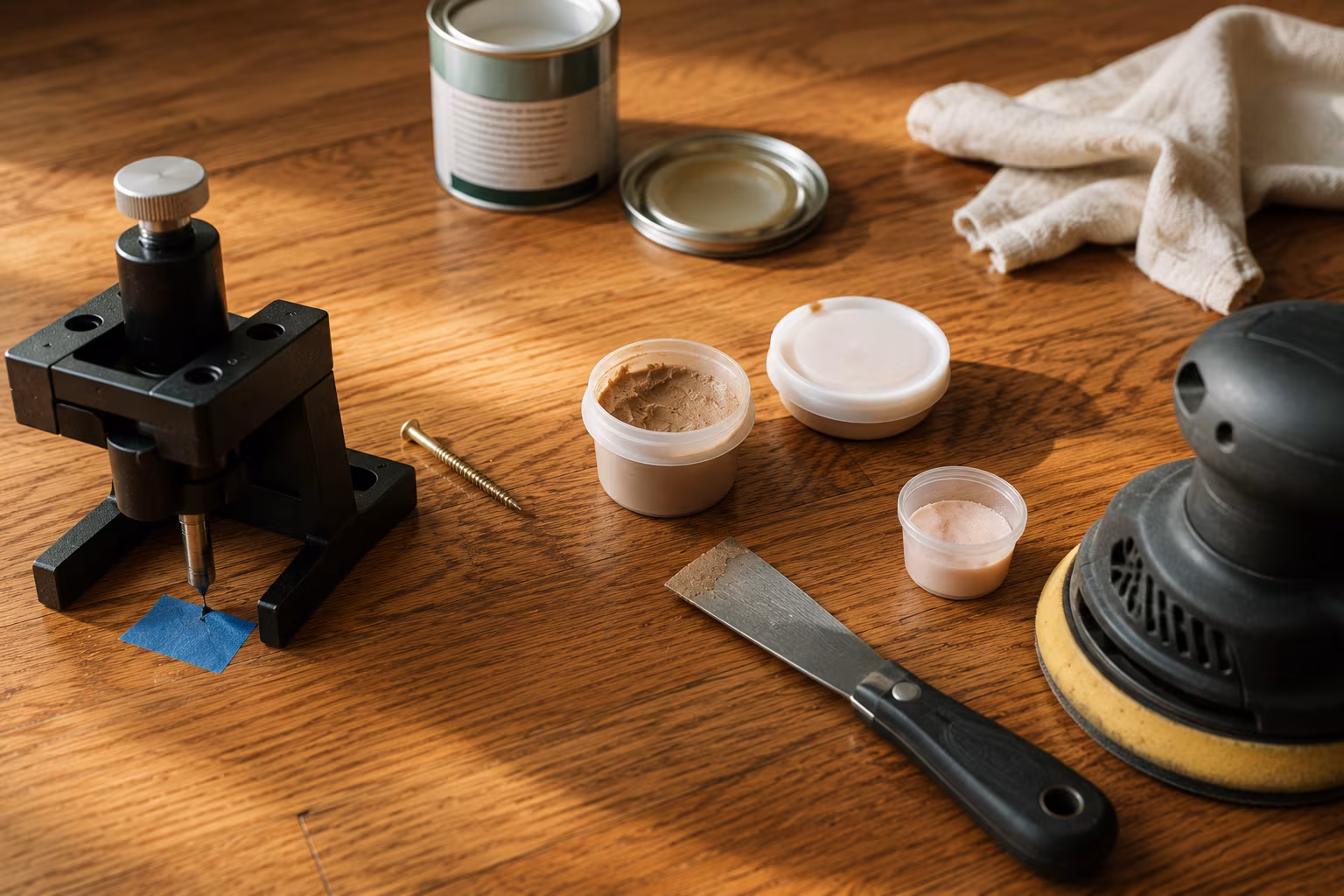 Fix Squeaky Hardwood Floors From Above (No Access) - When floor finish protects or limits the repair options section detail