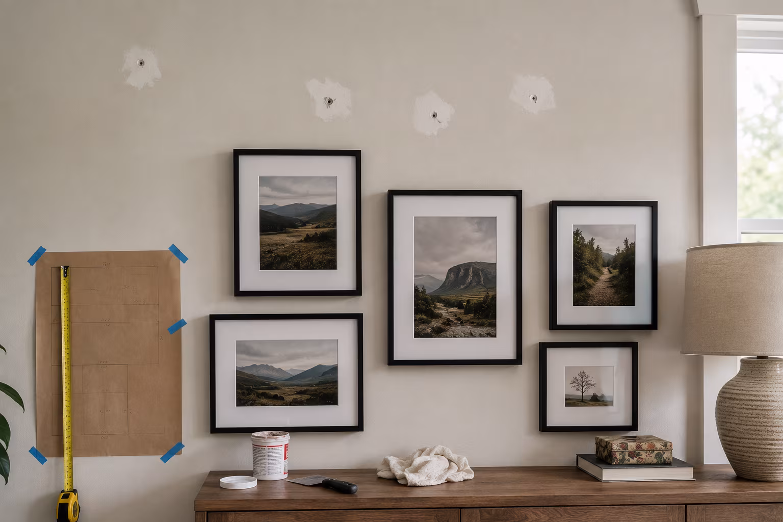 Gallery Wall Picture Spacing: The Repeatable Method - Common mistakes and how to fix without holes section detail