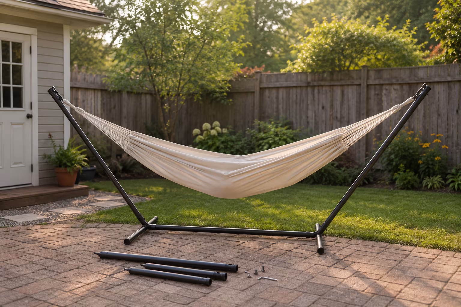Hammock Anchor Choice: Tree Straps, Posts, or Stands - Free-standing hammock stands section detail
