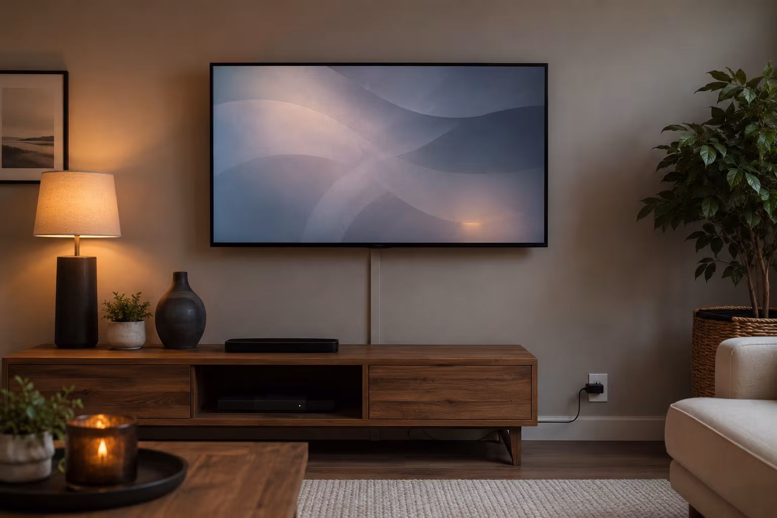 Hide TV Cable Clutter Renter-Safe Without Drilling