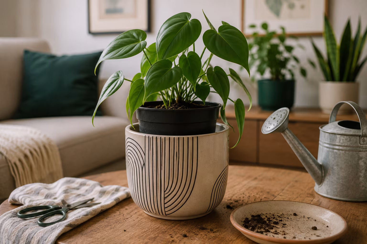 Indoor Plant Pot with No Drainage Hole: How to Make It Work - The aesthetic compromise section detail