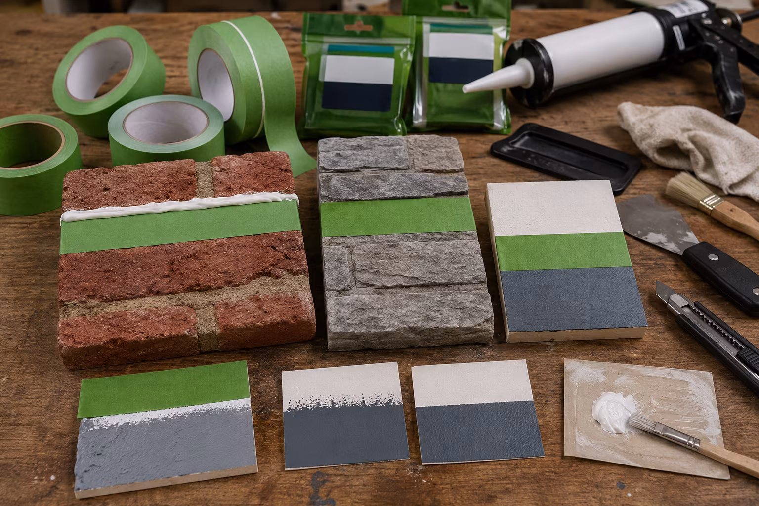 Painter's Tape for Crisp Lines on Textured Wall Surfaces - Brick and stone surfaces section detail