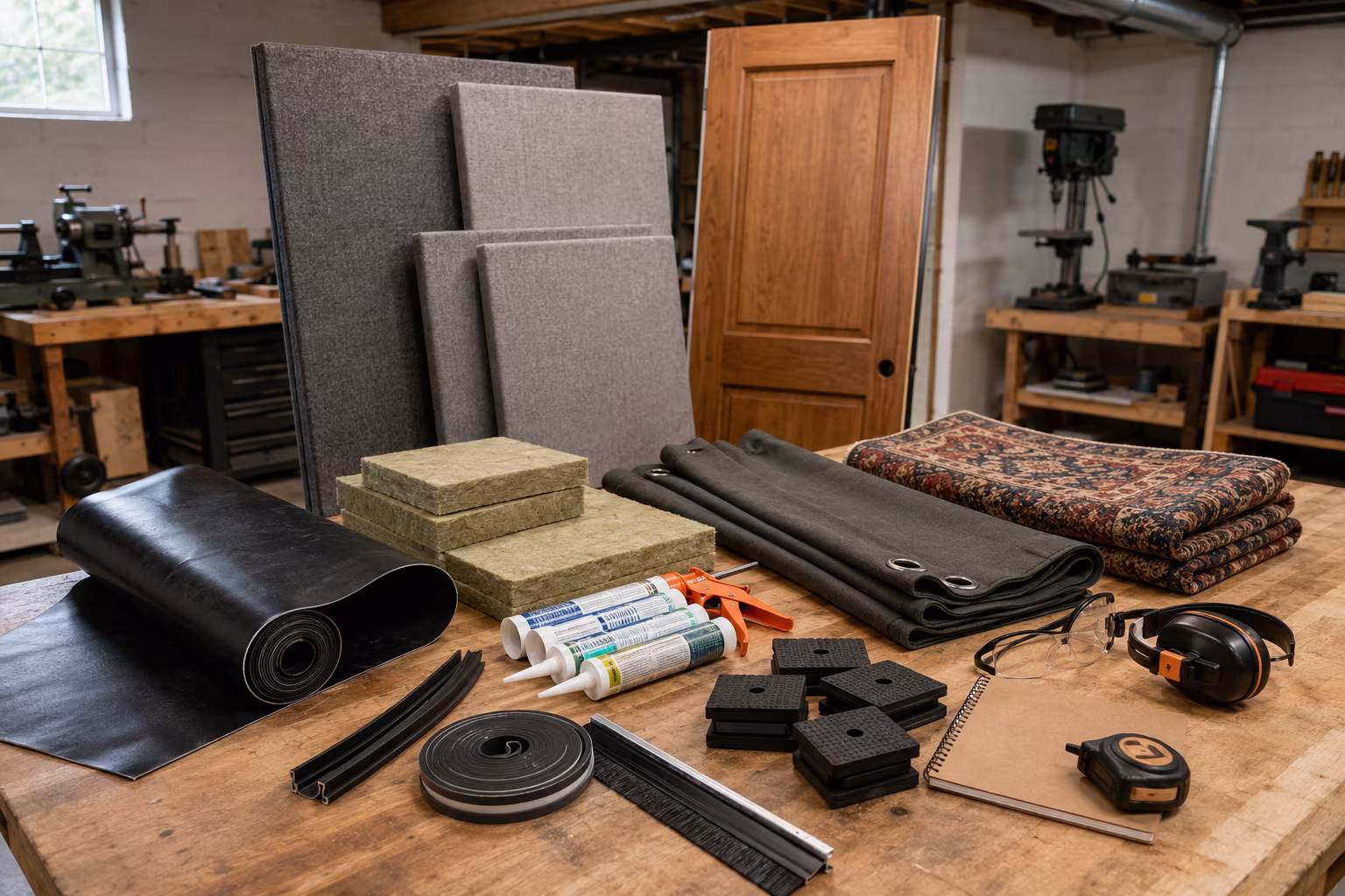 Soundproofing a Basement Workshop on a Renter's Budget - A renter's soundproofing kit section detail