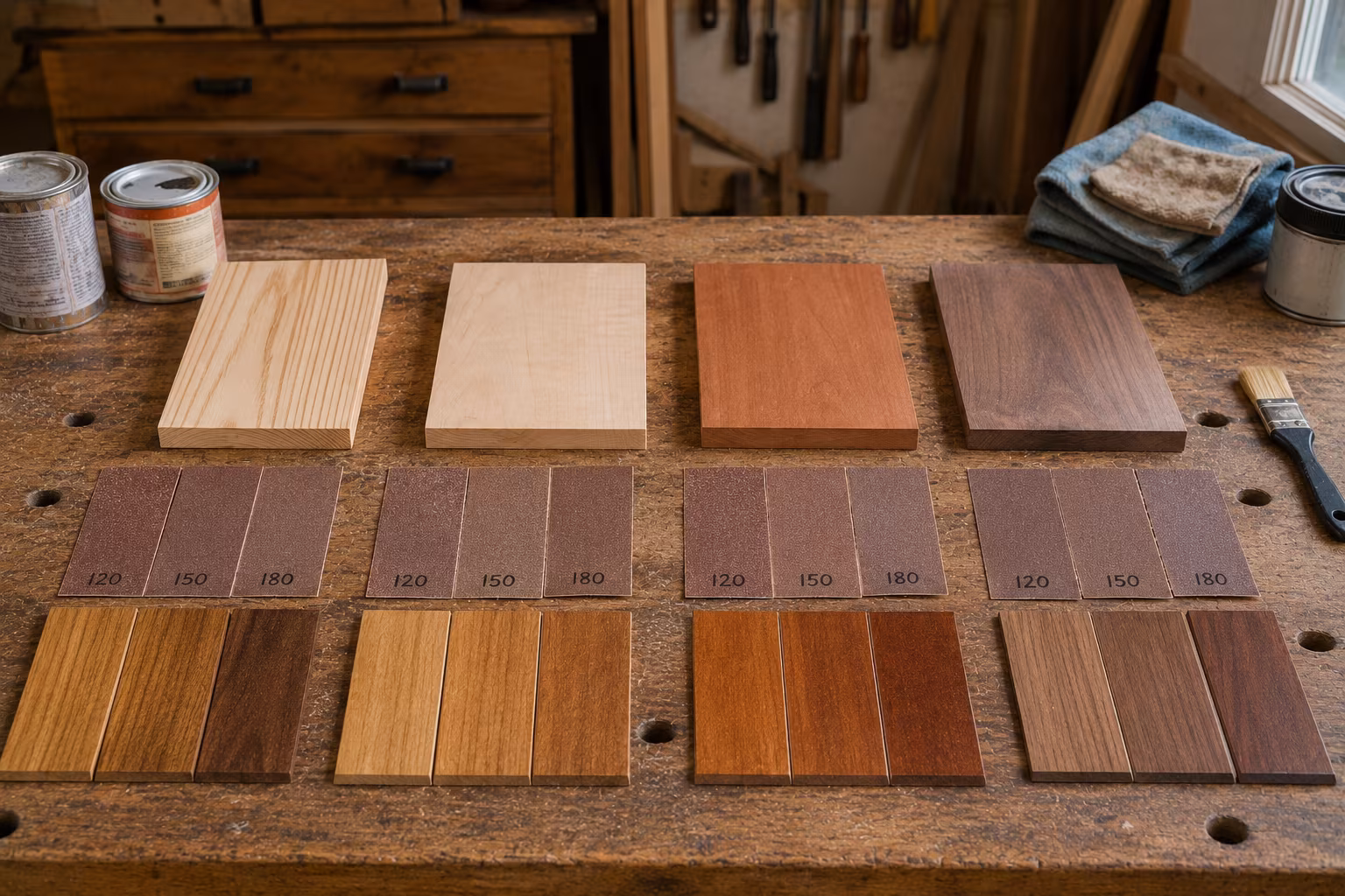 Sandpaper Grits Demystified: When to Stop Going Finer - When to stop: the species-and-finish chart section detail