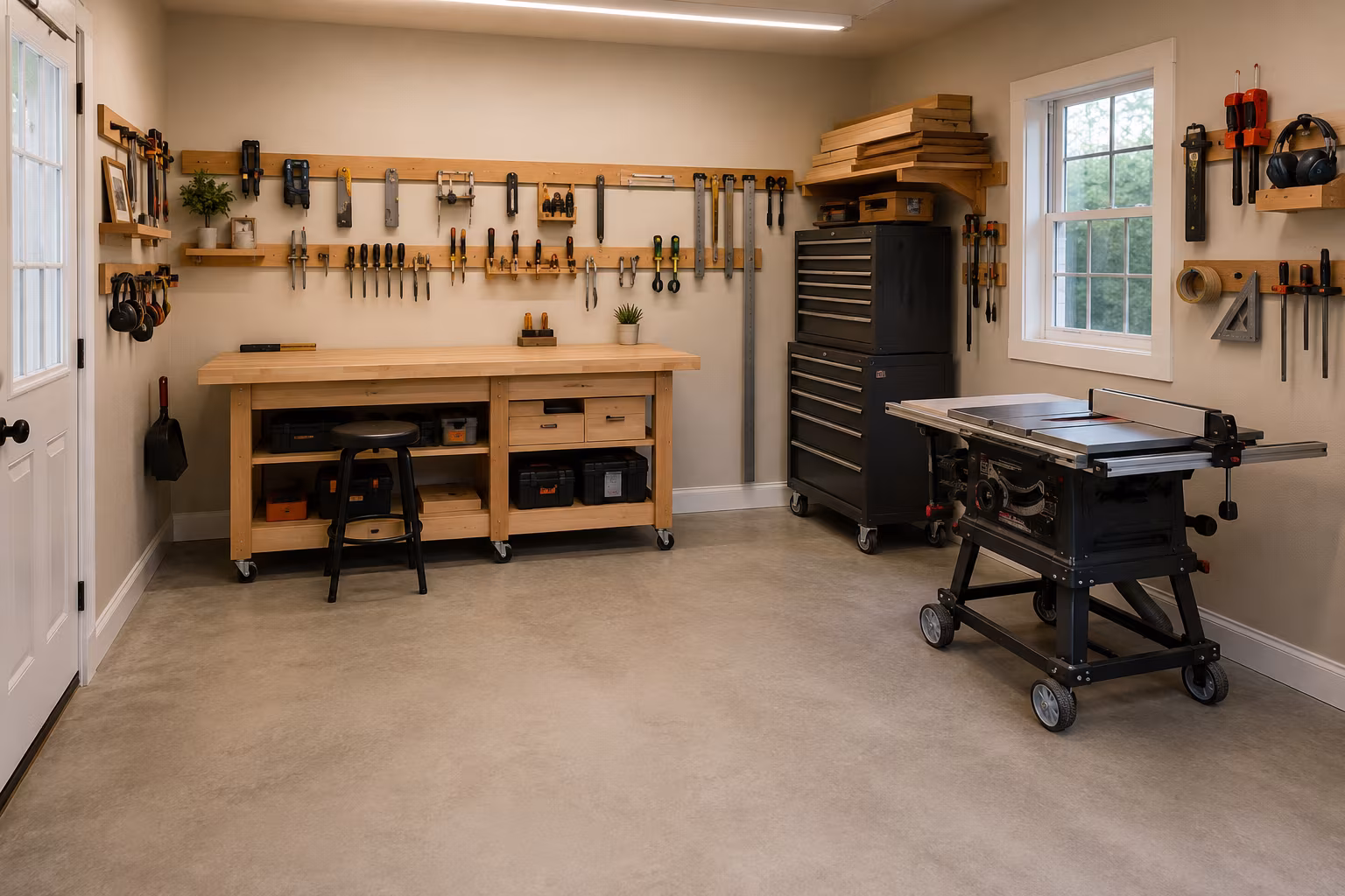 Single-Bay Garage Workshop Layout Without Losing the Car