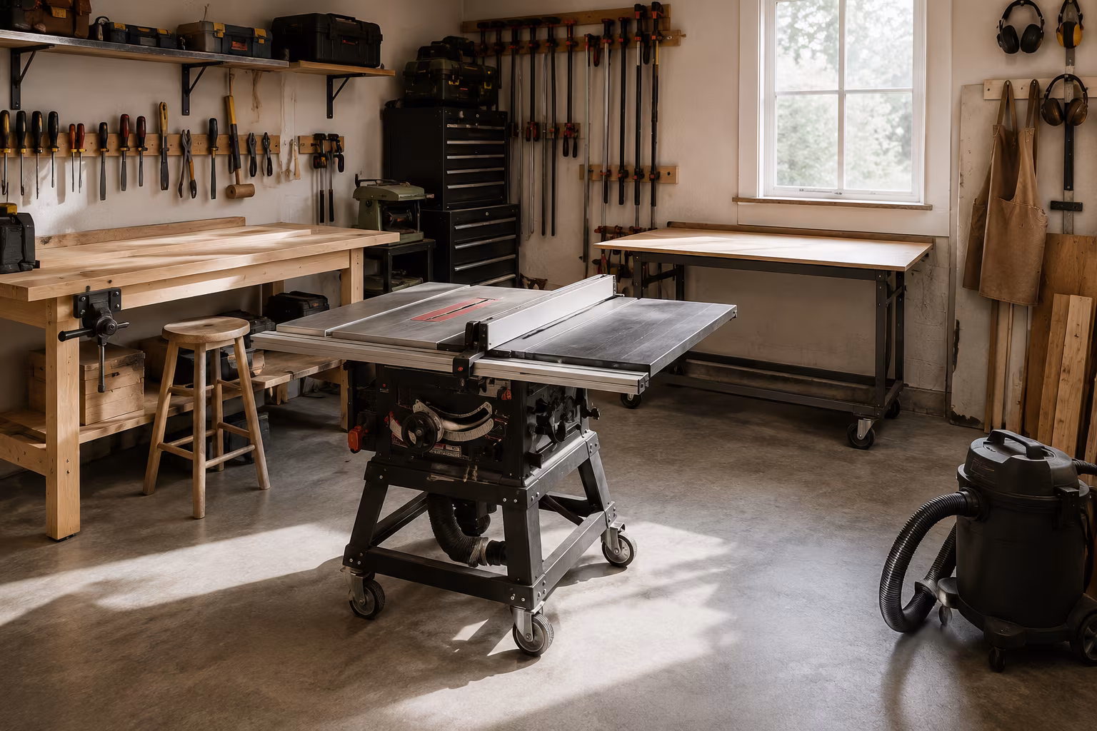 Single-Bay Garage Workshop Layout Without Losing the Car - Heavy tools and where they should live section detail