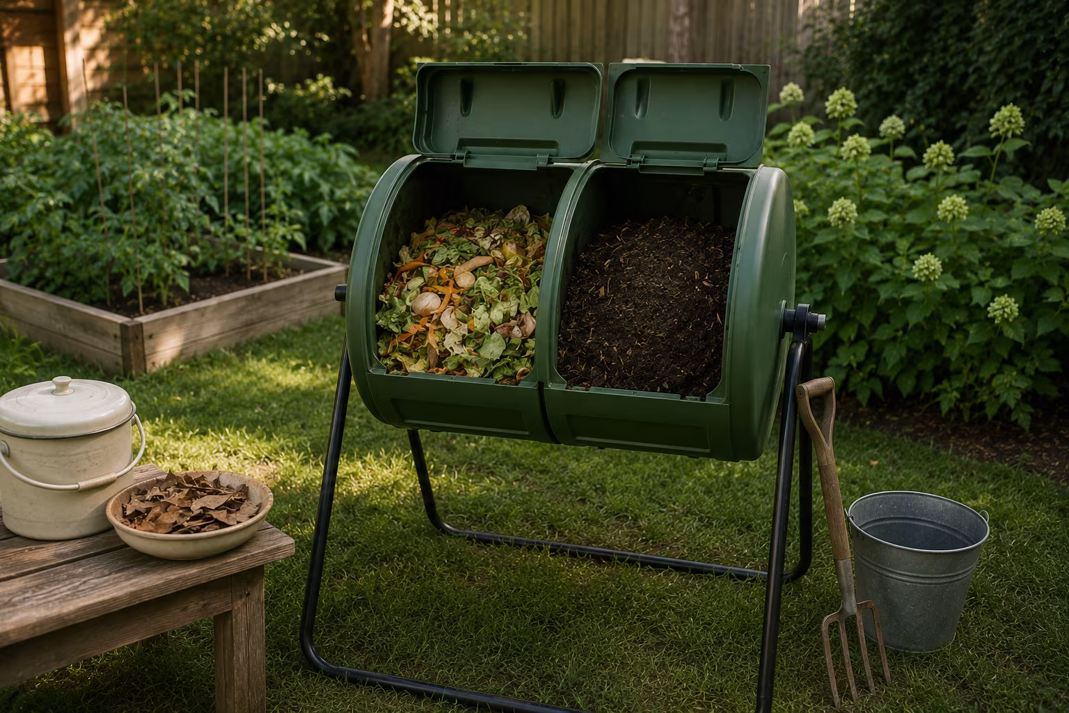 Small-Yard Composting Without Smell or Pests Attracting - The fill-and-cure cycle section detail