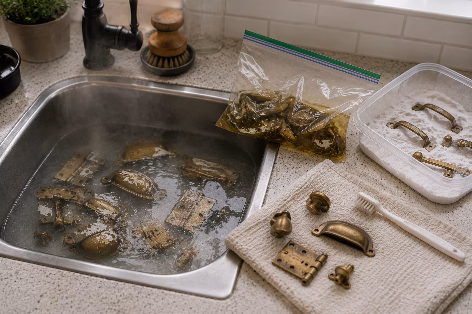 Strip Painted Brass Hardware Without Eating the Patina - Alternative methods when the slow cooker is unavailable section detail