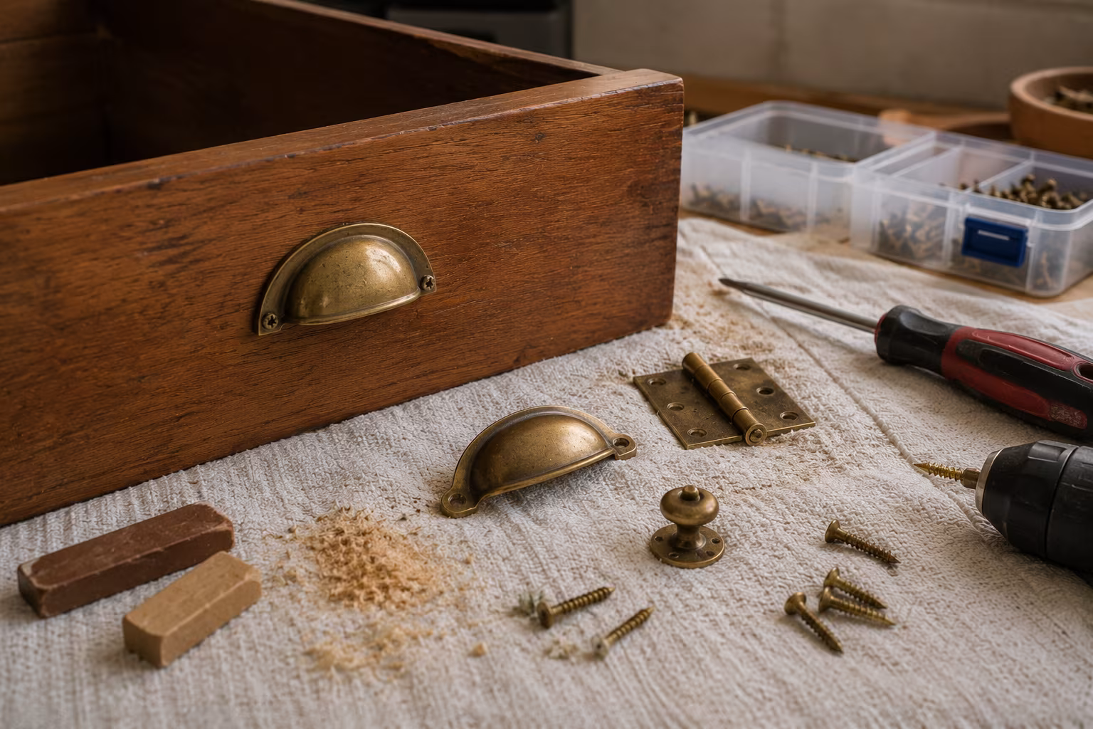 Strip Painted Brass Hardware Without Eating the Patina - Reinstalling stripped hardware section detail