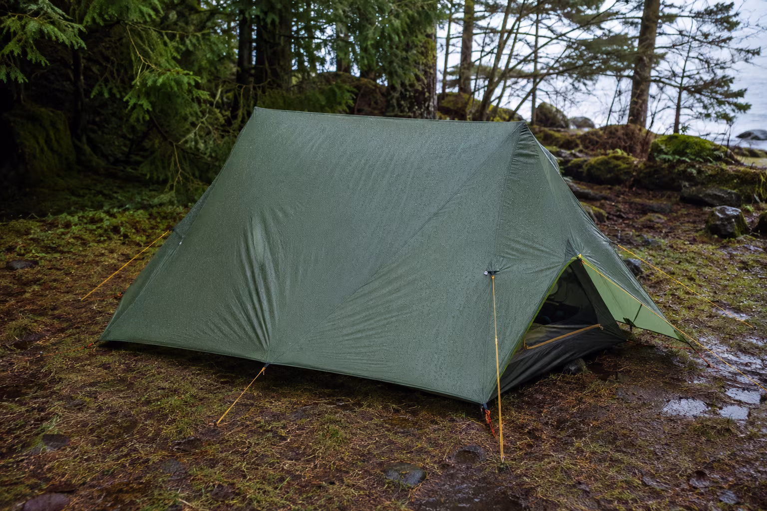 Wet-Climate Tent Camping: The Layering That Stays Dry - Rainfly setup and tension section detail