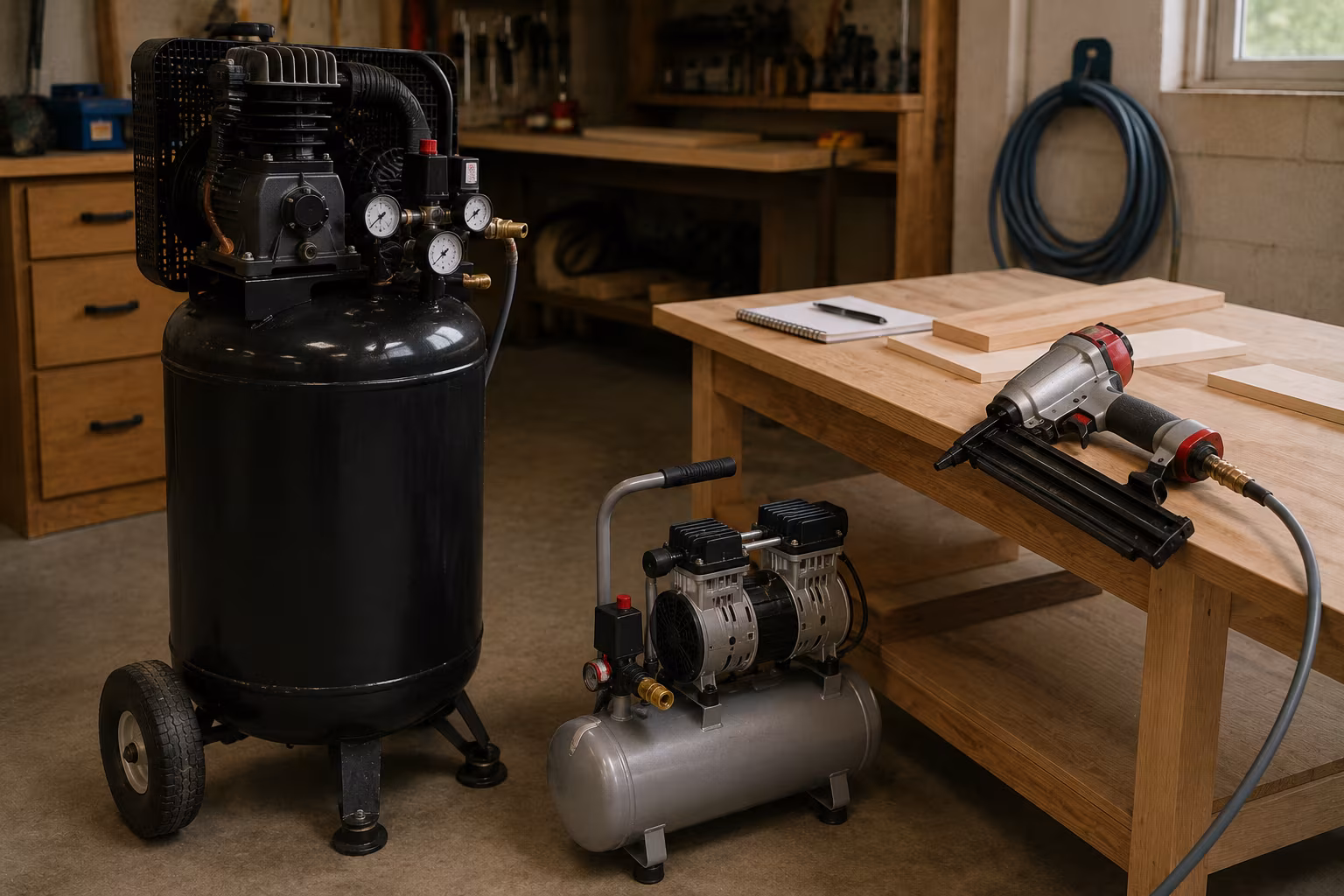 Workshop Air Compressor Sizing: CFM and SCFM - Oil-lubricated vs oil-free section detail