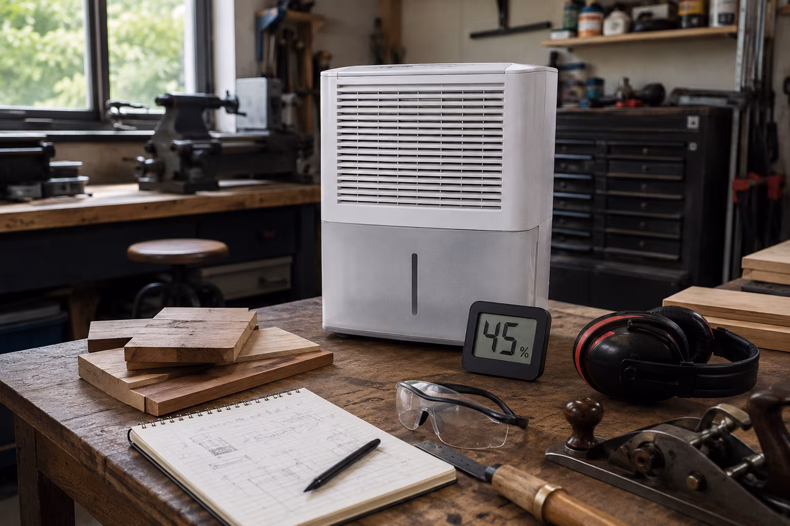 Workshop Dehumidifier Sizing for Tool Rust Prevention - A workshop humidity control plan section detail