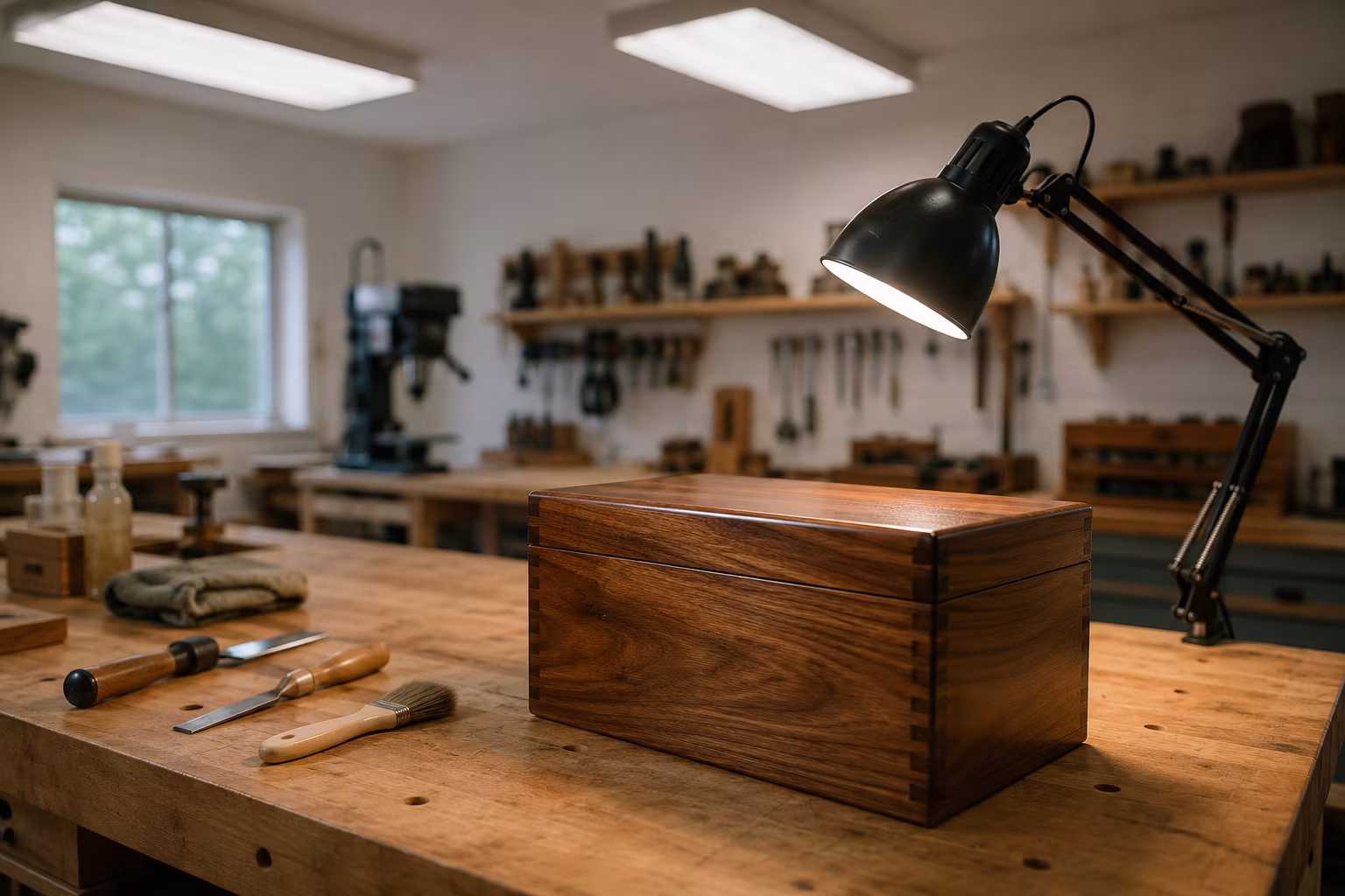 Workshop Lighting Without Glare on Finished Surfaces