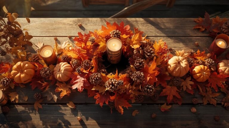 Create a Seasonal Centerpiece and Wreath with Beautiful Fall Foliage